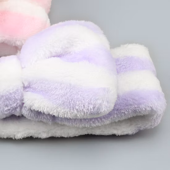 New Girls Stripe Coral Fleece Wash Face Bow Hairbands Womens Make up Headband Headwear Fashion Female Turban Hair Accessories